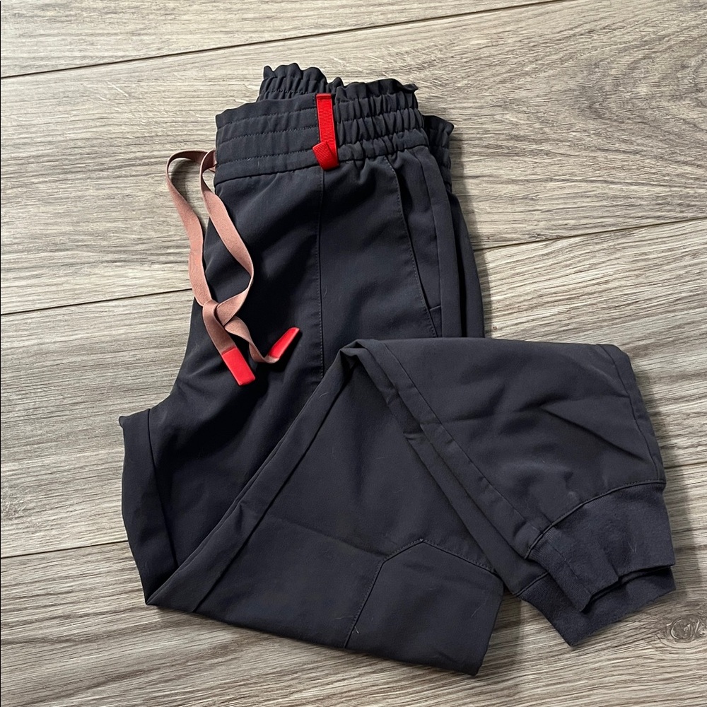Figs Black Jogger Pants with Red Accents xxsp